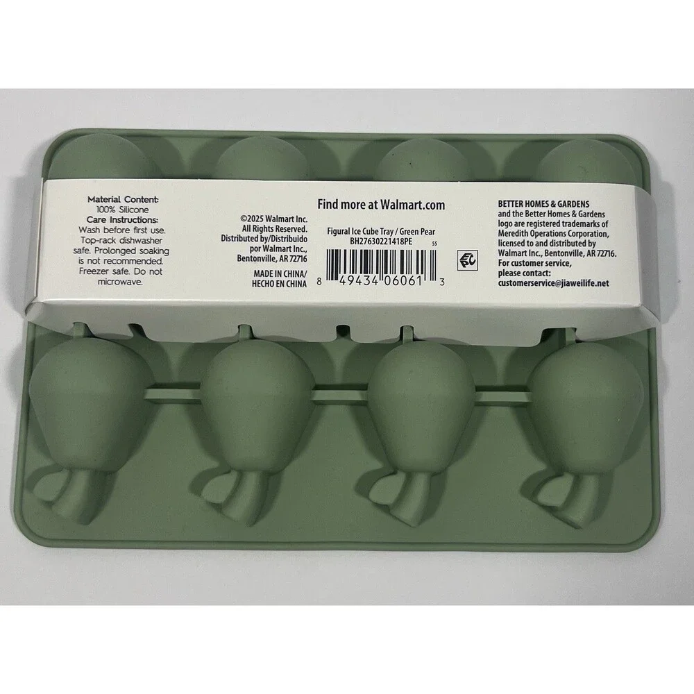 Better Homes & Gardens Pear Silicone Ice Cube Molds Green Set of 4 New